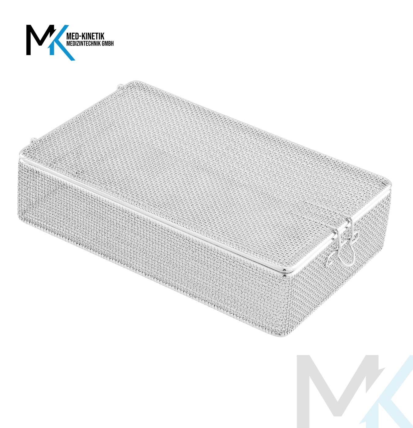 Fine Mesh Basket with locking clip for surgical instrument sterilization